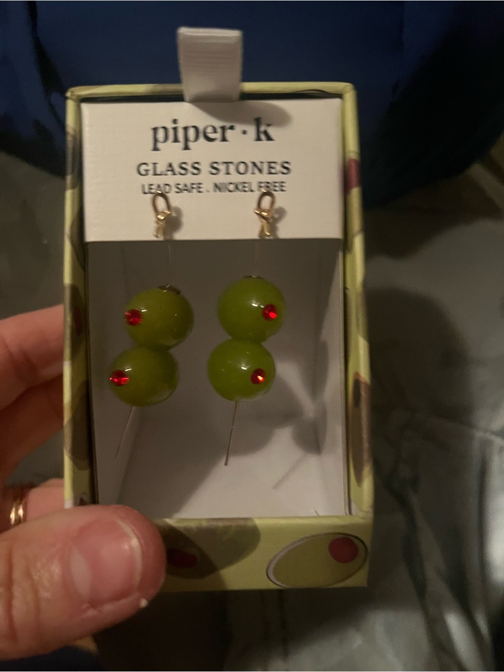 Piper K green olive earrings